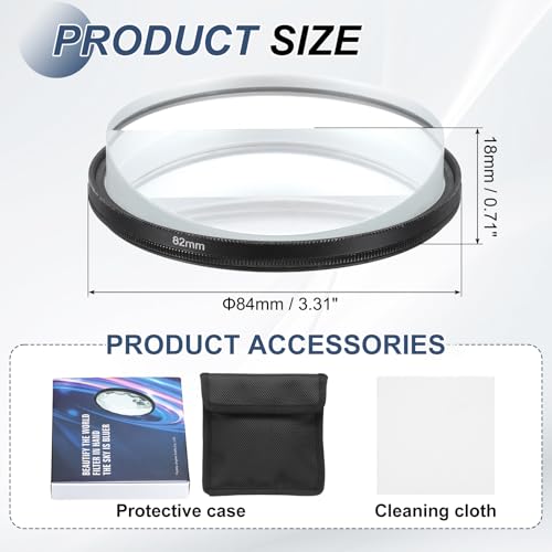 PATIKIL 82mm Camera Blur Filter, Ghost Center Field Motion Super Speed Blur Filter Ghost Cinematic Effect Double Sided Effect Photography Prism for Photo Video Camera DSLR, Black