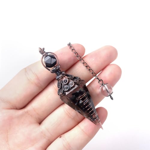 2 Pcs Natural Chakra Crystal Dowsing Pendulum Hexagon Prism Healing Resin Chip Blue Turquoise Gemstone Wicca Divination Spiritual Energy Pendant