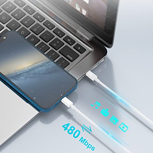 iPhone 15 Charging Cable, USB C Cable, 2 Pieces, 1 m, 60 W, USB C to USB C Fast Charging Cable, PD3.0 USB C Charging Cable for iPhone 15/15Pro/15ProMax, Samsung S23/S22/S21 Series, Huawei MacBook 2-pack, 1 m