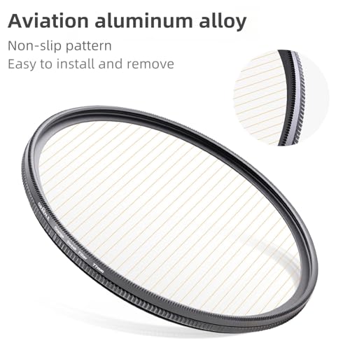 GREEN.L 72mm Gold Streak Lens Filter, Premium Optical Glass 360°Rotatable Anamorphic Flare Camera Lens Effect Filter