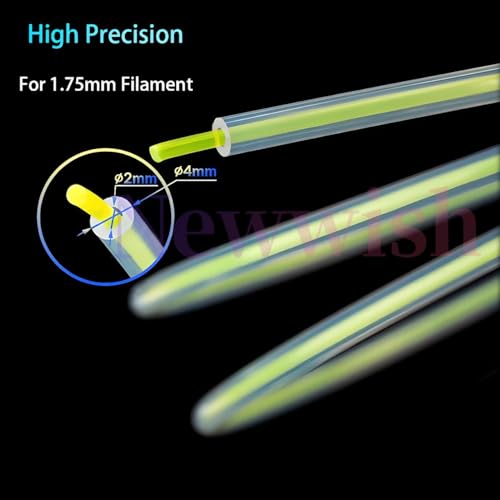 3 Meters PFA Tube Kit ID 2mm X OD 4mm,PTFE Teflon Bowden Clear Tube for 1.75mm Filament,3D Printer Transparent Tubing with PC4-M6 Connector X5,PC4-M10 Pneumatic Fittings X5,Bowden Collet X5. 3 Meters Kit