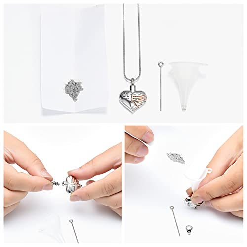 Imrsanl Heart Cremation Urn Necklace for Human Ashes Rose Gold