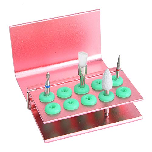 [Australia - AusPower] - 5Pcs 10 Holes Dental Burs Holder Block Case for CA/RA?FG Dental Autoclavable Burs Holder Pink 