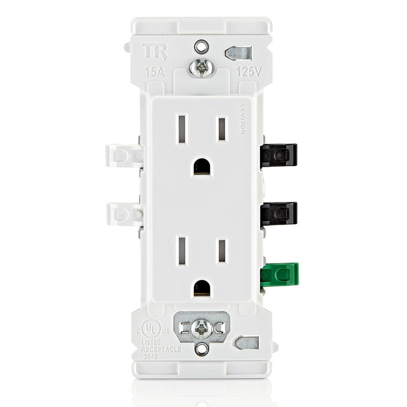 [Australia - AusPower] - Leviton E5325-MW Decora Edge 15 Amp Tamper-Resistant Duplex Wall Outlet, 10-Pack - White 10 Count (Pack of 1) 