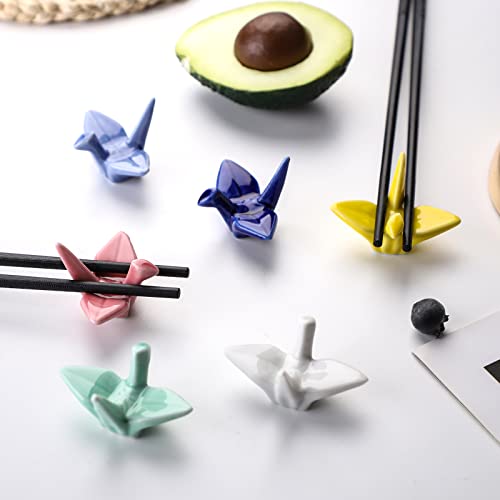 12 Pack Ceramic Chopstick Rest Porcelain Chopstick Holder for Spoon Chopsticks Knife Tableware Origami Crane 12pcs