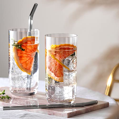 Villeroy & Boch Rose Garden Long Drink Glass Set of 4, Clear, 10 oz Classic