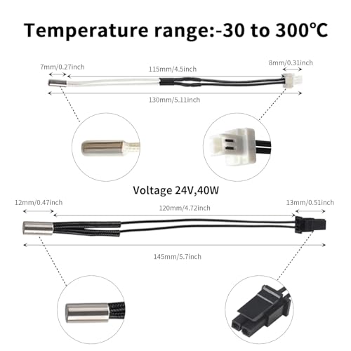 Prusaa MK4 Print Head Kit - XL Hotend Replacement: Nextruder Heater Block Silicone Sock Brass Hardened Steel Nozzle 0.4mm 104NT Thermistor 24V 40W Heater Cartridge - 3D Printer Accessories