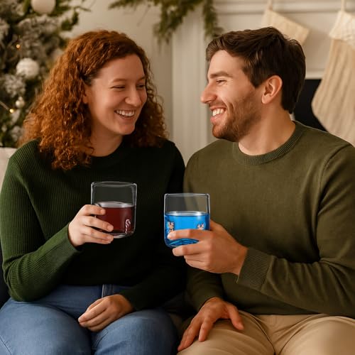 Funnymoom 2 Pcs Icon Glass Cups,Christmas Style Christmas Style