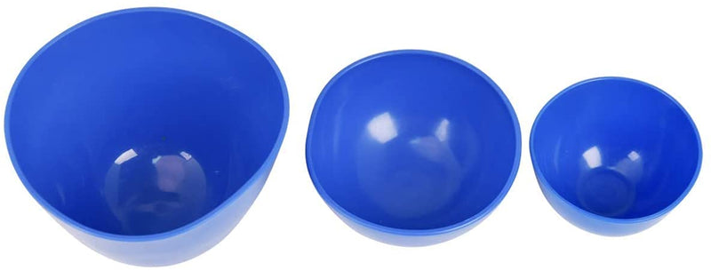 [Australia - AusPower] - 4Pcs One Set Silicone Flexible Rubber Plaster Impression Mixed Alginate Bowl Dental Lab Mixing Bowls Blue 