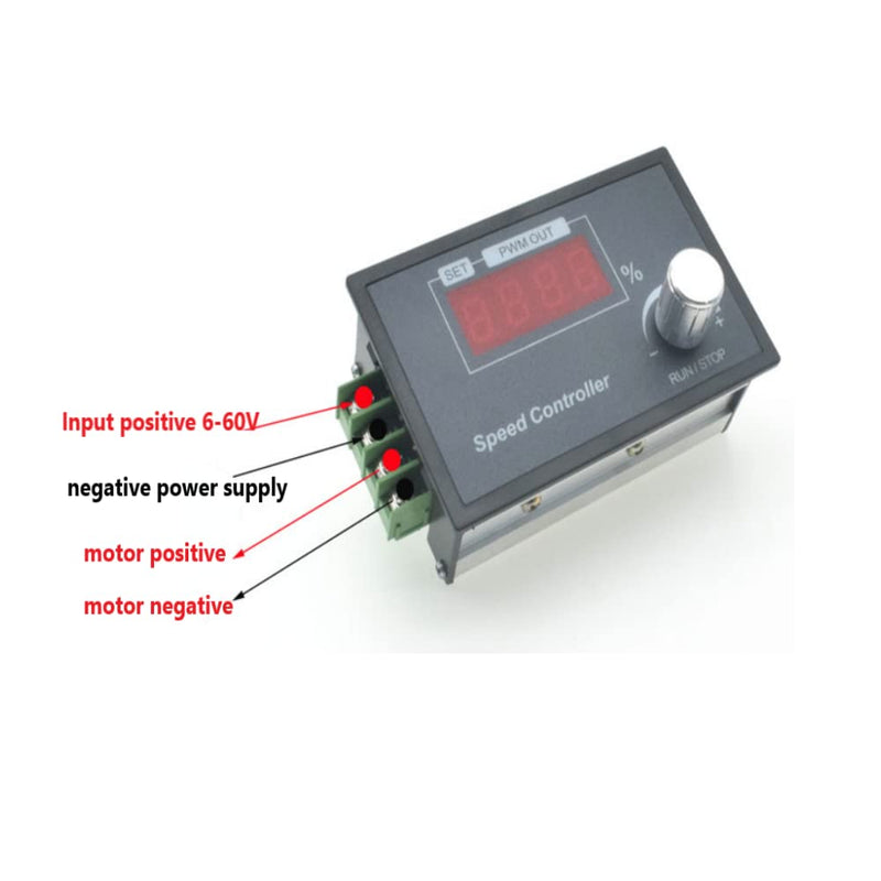[Australia - AusPower] - Aideepen PWM DC Motor Speed Controller, DC 6-60V 12V 24V 36V 48V 30A Speed Adjustable Stepless Governor Regulator, Motor Speed Controller With Rotating Button 