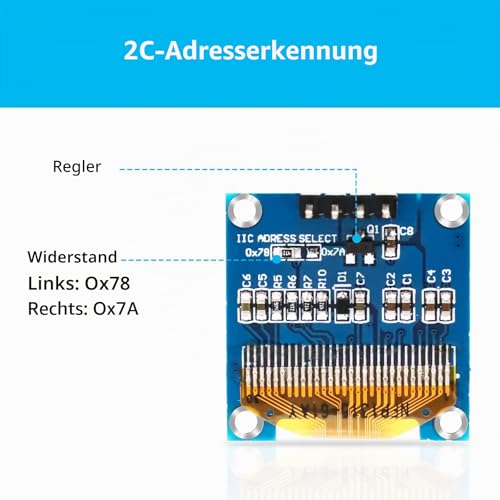 3 x 0.96 Inch OLED Display I2C 128 x 64 Pixel I2C Screen Display Module, 0.96 Inch OLED Display I2C IIC Screen Display Module Compatible with Arduino Raspberry Pi (Yellow and Blue) blue e giallo