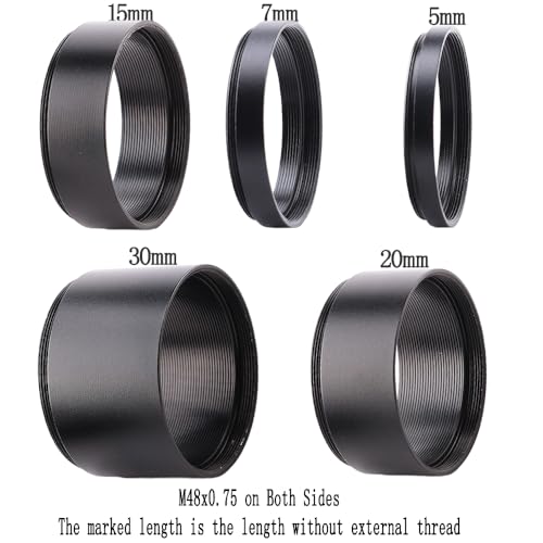 M48 2-Inch Extension Tube Kit - 5/7/15/20/30mm Rings - M48×0.75