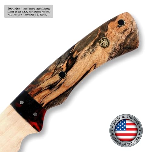 EZSMITH MP990BA mosaic pin, 3/8-inch brass and aluminum decorative knife handle pin for fixed blade knives