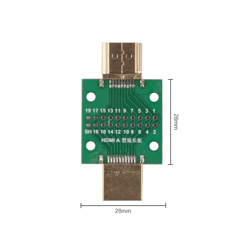 HDMI Male to Male 2.54 DIP Double Sided Socket Breakout Board Connector Test Repair Board Mini Connector with PCB for Electronics Projects