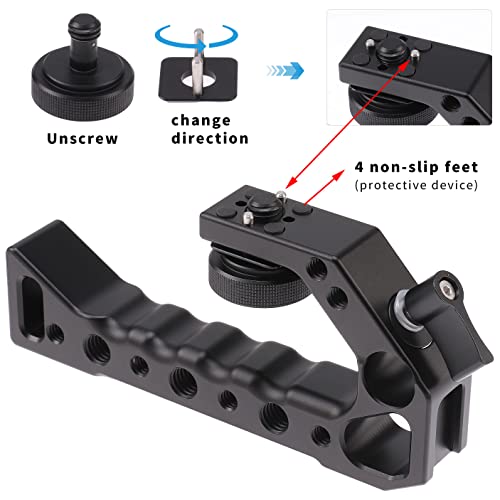 Hersmay X-H2/X-H2S Camera Cage with Top Handle for Fujifilm X-H2 X-H2S Mirrorless Digital Camera Aluminum Alloy Film Movie Making Camera Video Cage with Shoe Mount