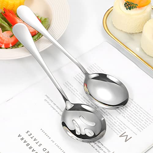 Stainless Steel Serving Utensils,8 Pcs Serving Set with Serving Spoons,Serving Fork,Soup Ladle,Lasagna Server,Pie Server,Polished Serving Utensil Set for Buffet Parties Home,Dishwasher Safe Silver 8 Pcs