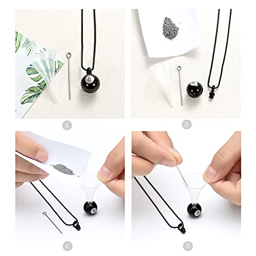 Cremation Jewelry Billiard Black 8 Ball Cremation Urn Necklace for Ashes Stainless Steel Urn Jewelry Personal Necklace (Bracelet)