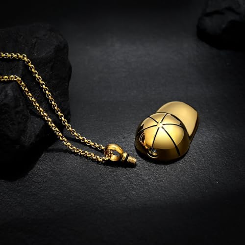 Hat Cremation Jewellry Baseball Cap Urn Necklace for Ashes for Human Ashes Memorial Urn Necklaces Keepsake Holder Gold