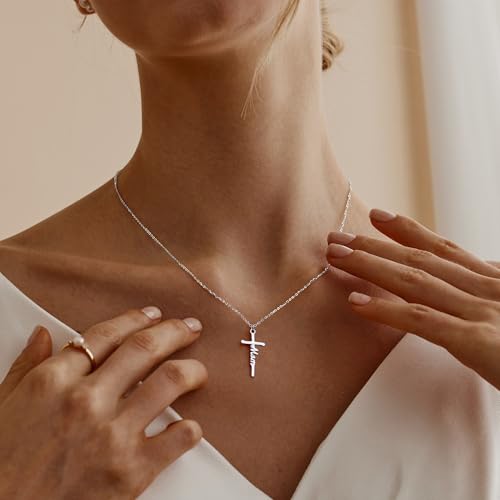 Faith Cross Pendant Necklace for Women Religious Christian Jewelry for Women Birthday Gifts for Grandma Mom Daughter Teacher