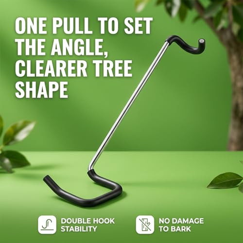 Pack of 20 Fruit Tree Branch Separators, Branch Spreader, Branch Puller, Plastic Coated Iron Wire, Gentle Bending Tool for Fruit Trees, Open Branches without Damage, Garden Accessories (Black, 18T) Black, 18t, 7"
