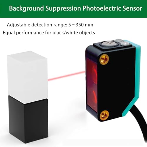 BOJKEON BG-38P PNP photoelectric sensor, diffuse 5–350mm detection range, 10–30VDC sensor body