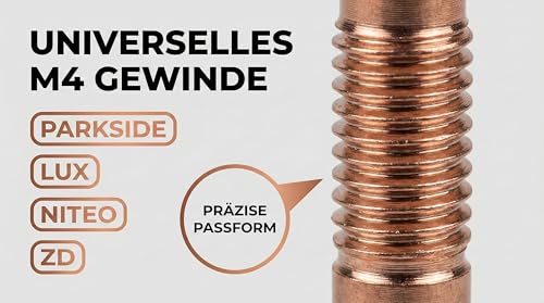 Soldering Tips Set of 4 - 99.99% Copper - M4 Thread | Conical, Pointed, Mini Wave - Compatible with Parkside, Lux, Niteo, ZD - Durable & Heat Resistant