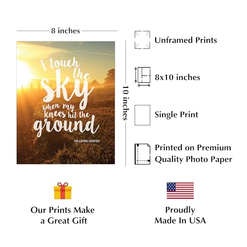 AMERICAN LUXURY GIFTS Touch The Sky Hillsong UNITED Lyrics, 8x10 unframed