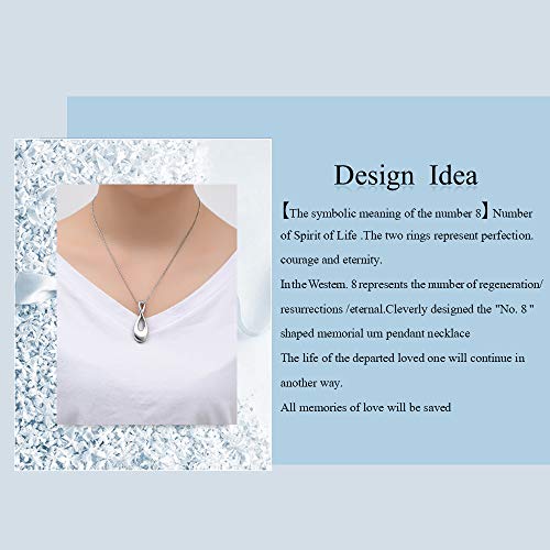 Imrsanl Infinity Cremation Jewelry Urn Necklace for Ashes Silver