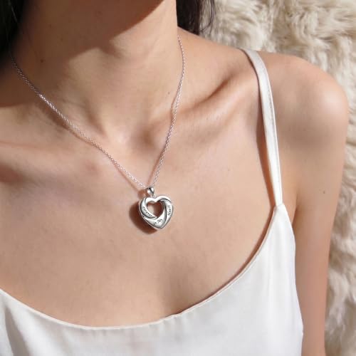 Cremation Jewelry Sterling Silver Heart Urn Necklace for Ashes