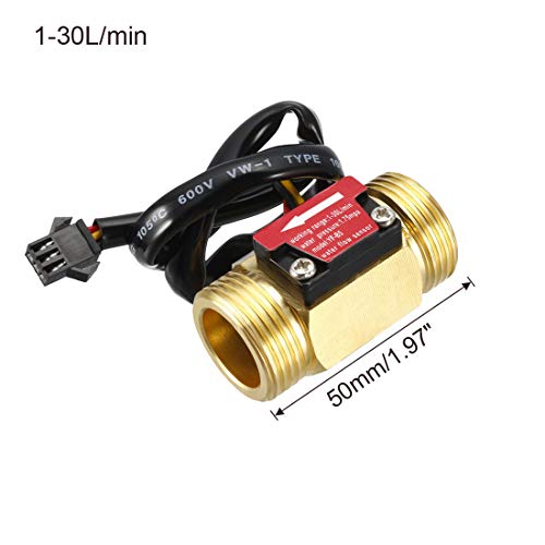 sourcing map G3/4 Hall Effect Liquid Water Flow Sensor Switch Flowmeter Meter Counter DC 5V 1-30L/min YF-B5