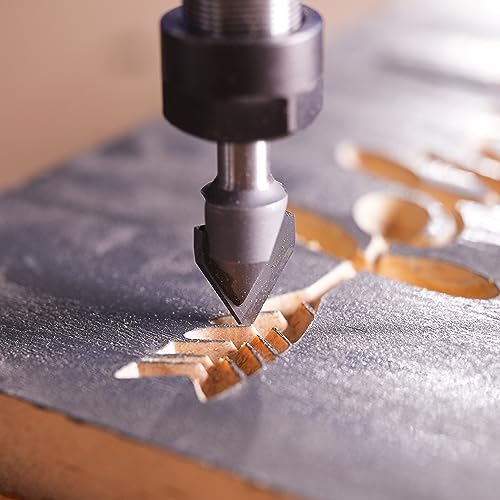 SpeTool Chamfer Cutter 6 mm Shaft Engraving Cutter 60 Degree 2 Flutes Solid Carbide Engraving Cutter V Groove Cutter 12 mm Cutting Diameter CNC Cutter End Mill Wood Cutter for Router for Router for Beveling V-Grooves
