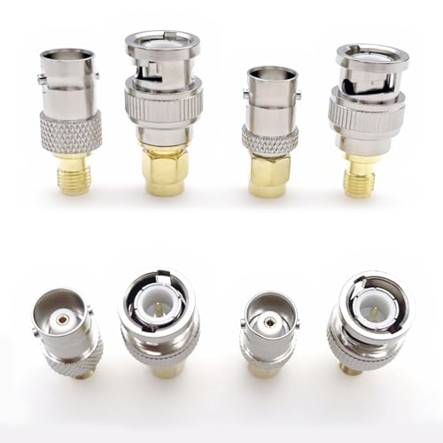 JZK Set of 4 High Frequency Coaxial Male SMA Male Female to BNC Adapter BNC Male Female to SMA Male