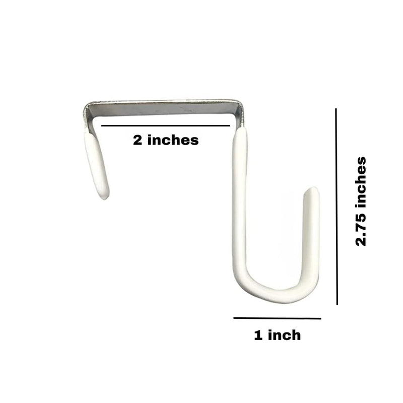 [Australia - AusPower] - Evelots Over The Door Hooks for Wide Doors, 2 Pack Heavy Duty White Rubber Coated Metal Door Hanger Hook for Hanging Clothes, Towels, Coats, Hats in Bathroom, Bedroom, or Office Set of 2 Wide Door Width 