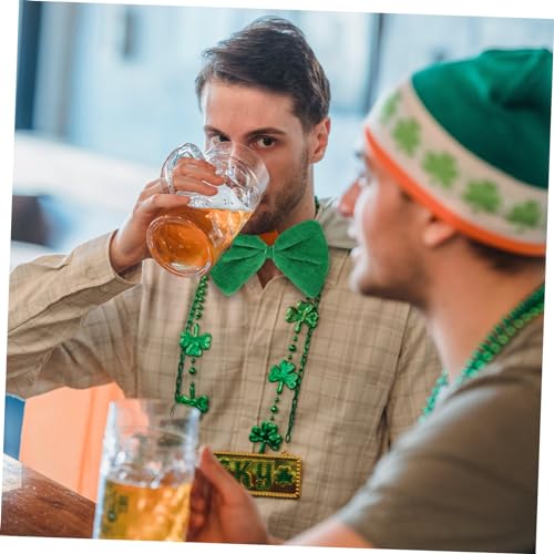 VALICLUD 3 Sets Bow Tie for Men St Patrick's Day Festival Tie Green Party Necklace for Men for Irish Celebrations