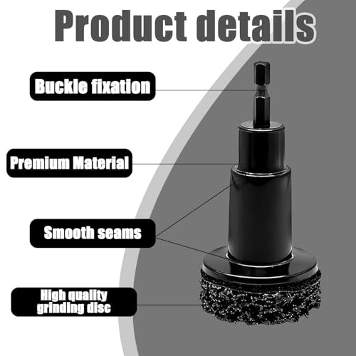 Wheel Bolt and Hub Grinder with 5 Spacers, Wheel Hub Cleaning Tool, Quick Rust Removal for Wheel Bolts and Rotors. Suitable for Drills or 1/2 Inch Impact Bolt