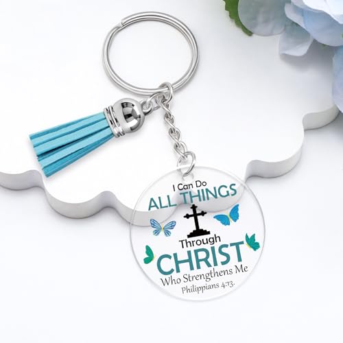 Christian Gifts for Women Men Inspirational Gift Acrylic Keyring Religious Spiritual Gift for Friends Daughter Son Sister Colleague Christian Faith Gifts Keychain Easter Prayer Christmas Graduation