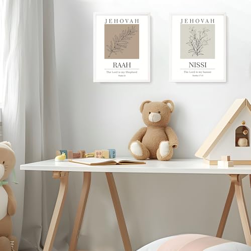 LARTSFRO Christian Wall Art Decor, Scripture Art Wall Decor, Jehovah Bible Verse Posters, Christian Gifts for Women, Christian Gifts, Posters for Room Aesthetic, 10x8 Inch Set of 4 Unframed
