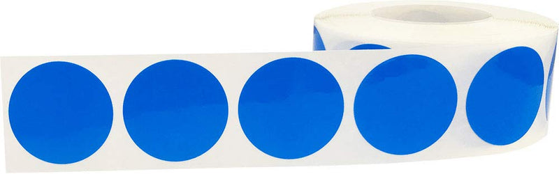 Laminated Blue Color Coding Labels for Organizing Inventory 1 Inch Round Circle Dots 500 Total Adhesive Stickers On A Roll