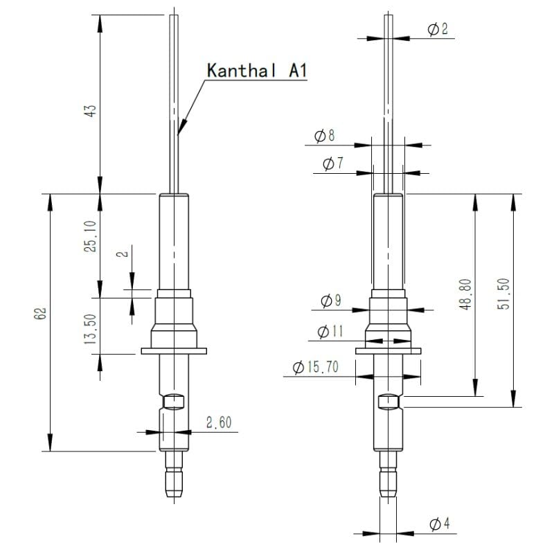 Von Paris Ionisation Electrode 1880 Compatible with JUNKERS 87481070920 for K(S) xx-6E