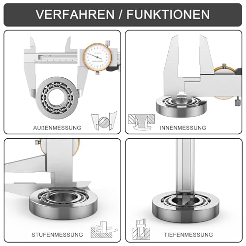 Dial Vernier Caliper 0-150mm Stainless Steel Scale Caliper Watch Caliper Analog 0.02 Resolution Industrial Shockproof Metric Measuring Tool
