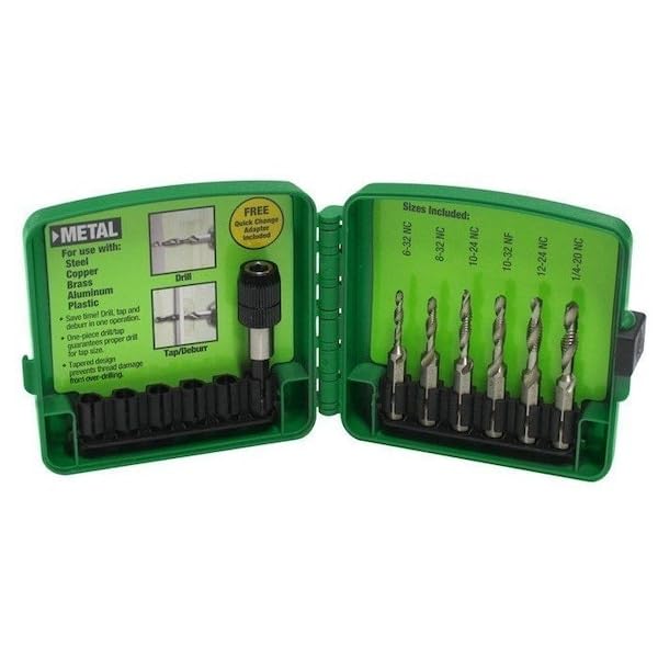 Greenlee DTAPKITM Drill/Tap/Countersink Set, Metric, 6 Pc, M3 - M10