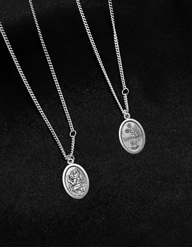 St Michael/St Christopher Medal/Cross/Pardon Cross/Saint Therese of Lisieux Medal Pendant for Women Necklace & Rosary Necklace St Christopher1 12PCS