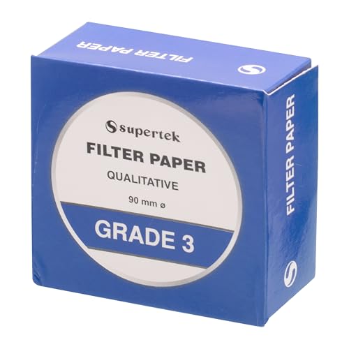 Supertek qualitative filter paper, Grade 3, 90 mm diameter, pack of 100 sheets