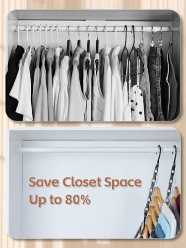 HOUSE DAY Space Saving Hangers 20 Pack, Magic Hanger Organizer - Black