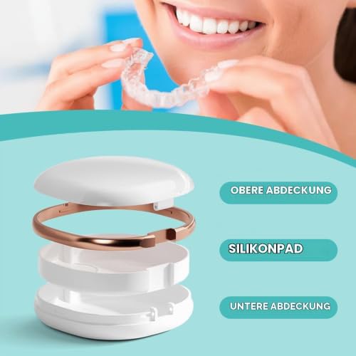Braces Box with Mirror, Denture Box, Empty Box, Tooth Rail Box, Portable Dentures Container, Braces Box for Braces, Dental Splints White
