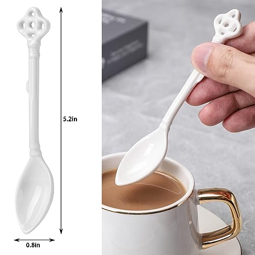 Espresso Spoons Set of 12, Ceramic Coffee Spoons, Demitasse Espresso Spoons White