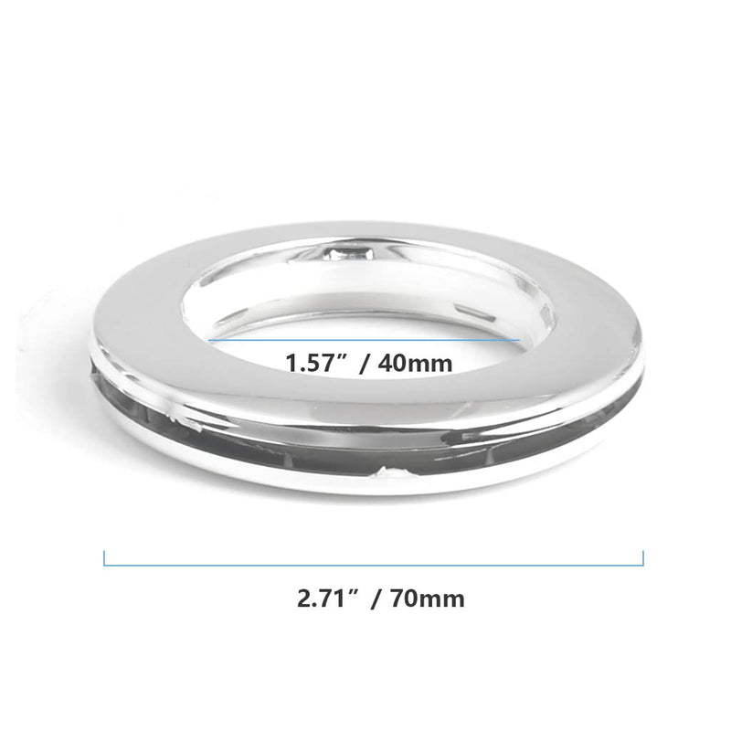 [Australia - AusPower] - 42 Pack Curtain Grommets Inner Diameter 1-9/16"(40mm) Plastic Curtain Eyelet Rings Nanoscale Low Noise Large Grommet Kit for Fabric (Bright) Bright 
