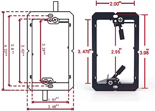 [Australia - AusPower] - VCE Low Voltage Mounting Bracket (1 Gang, 5 Pack) for Single Gang Wall Plate, Telephone Wires, Network Cables, HDMI, Coaxial, Speaker Cables, Black 