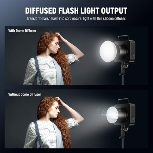 NEEWER Silicone Diffuser with Magnetic Adapter Ring for Q4/Q4PRO/Q6 Outdoor Flash, Speedlite Light Modifier Shaper for Portrait, Product Photography, Weddings, Commercial, CRS10