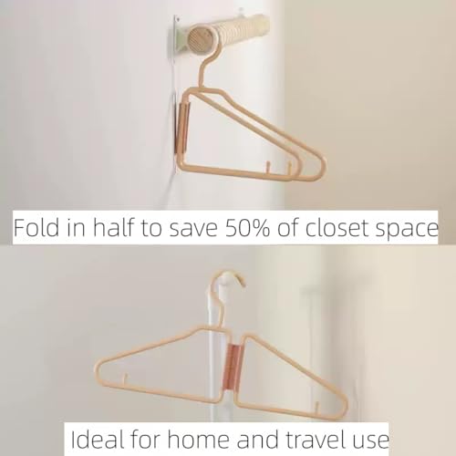 10pcs Grey Folding Hanger for Travel, Portable Lightweight Folding Hanger for Home Closets RV Closets Covert Space, 8.3 * 8.3in
